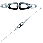 Les Tr&eacute;sors De Lily [L4623] - Bracelet Argent 'Sissi' noir blanc argent&eacute; (rhodi&eacute;) - 50x10 mm must