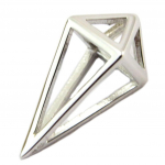 Les Tr&eacute;sors De Lily [P5048] - Pendentif Argent 'Origami' argent&eacute; (rhodi&eacute;) diamant - 18x8 mm h&otilde;be