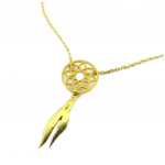 7bis [P8315] - Collier artisanal 'Boho' (dreamcatcher) dor&eacute; - 30x12 mm kuld