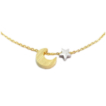 7bis [Q6084] - Bracelet artisanal 'Au Clair de Lune' dor&eacute; argent&eacute; -  9x9 mm kuld