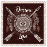 Les Tr&eacute;sors De Lily [P0293] - Toile 'Boho' noir (Dream & Love) - 40x40 cm must