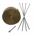 15M Premium Heitgaasi Soojusm&auml;his Kollektori M&auml;his Titanium Lava Fiber Thermal Heat Wrap + 6 tk Sidemed 1915T