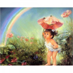 5D isetegemise t&auml;is&uuml;mmargune teemantmaaling liblikas haldjas ristpistes teemanttikandiga kodukaunistus 20X30CM