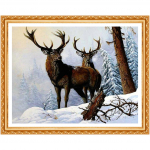 5D Teemantmaaling Numbrid Lumihirv Seinapilt L&otilde;uend Teemanttikandid V&auml;rvimine 20X30CM