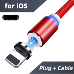 Led 2.0A USB laadija kaabel C-t&uuml;&uuml;pi kaabel Micro USB mobiiltelefoni kiirlaadimine IOS punane