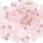 S&auml;ravroosa seeria mitmev&auml;rviline 4/6 mm l&auml;bim&otilde;&otilde;duga rondelliga lihvitud kristallklaashelmed Kvartsv&otilde;luhelmed ehete valmistamise tarvikute jaoks Dia 4mm 145PCS roosa