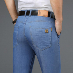 Kvaliteetsed meeste Tencel &otilde;hukesed teksad Klassikaline mood &auml;ri vabaaja vaba sirge s&auml;&auml;rega teksap&uuml;ksid Meeste stret&scaron;id br&auml;ndi p&uuml;ksid 38