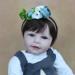 BZDOLL 55 CM Pehmest silikoonist Reborn Baby Girl nukum&auml;nguasi nagu p&auml;ris riidest keha, realistlik 22 tolli Lisa printsessi v&auml;ikelapse riietus Bebe Eyes, 55cm Doll sinine