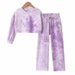 Tie v&auml;rvimine teismeliste t&uuml;drukute sport vabaaja komplekt L&uuml;hike s&uuml;gisene dressipluus Laia s&auml;&auml;rega p&uuml;ksid lastele riiete komplekt 140 lilla