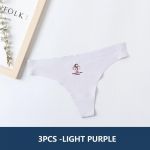 Flarixa 3 PCS Ice Silk &Otilde;mblusteta keskmise v&ouml;&ouml;kohaga Seksikad stringid naiste kiiresti kuivavad naiste alusp&uuml;ksid antibakteriaalne puuvillane jalgevahe seksikas pesu M