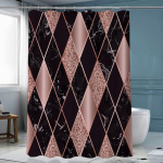 Luksuslikud kuldsed marmorist du&scaron;ikardinad, geomeetrilised triibud, kardinad vannitoatarvikute jaoks, komplekt vannikardin koos konksudega veekindel 180x200cm