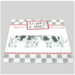 Les Tr&eacute;sors De Lily [A0230] &ndash; klaasalus  Cows  hall valge (piimapott - k&auml;sit&ouml;&ouml;nduslik meierei) - 20x20 cm NA hall