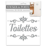 Les Tr&eacute;sors De Lily [R2094] - Sticker porte 'Toilettes' gris - 20x20 cm hall