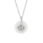 Les Tr&eacute;sors De Lily [R4915] &ndash; h&otilde;bedane kaelakee  Little Angel  h&otilde;bevalge (roodiumiga kaetud) - 15 mm (keraamiline) valge
