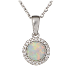 Les Tr&eacute;sors De Lily [R5577] &ndash; k&auml;sit&ouml;&ouml;na valmistatud h&otilde;bedane ripats  Goddess Opal  h&otilde;bevalge (roodiumiga kaetud) - 6 mm valge