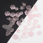 30g/kott v&auml;rvilised akr&uuml;&uuml;list vahehelmed, l&auml;bipaistvad gradientsed ripatsid, roosililled, liblikahelmed ehete tegemiseks, kaelakee tarvikud. 12-41mm 25-50pcs valge