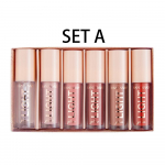 Handaiyan 6 tk/komplekt huulel&auml;ige Seksikas Plump Glitter Crystal Jelly Red Nude Huulepulk Vedel veekindel niisutav &Otilde;li huulel&auml;ige meik A