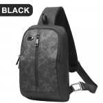 Meeste &otilde;lakott veekindel s&otilde;jaline taktikaline crossbody kott meestele, 11,3-tolline iPad, meeste rinnakott USB-ga t&ouml;&ouml;ks sport must