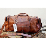 Nahast kott Travel Goat Duffel Gym Pagas Vintage ehtne pruun uus meeste meeste 24x9x7.5 pruun