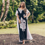 EDOLYNSA naiste kaftan plusssuuruses vneck etnilise printiga Kaftan Batwing Beach Maxi kleit, k&uuml;ljelt poolitatud ujumistrikoo Cover up pulmak&uuml;laliste kleidid Q979 One size must