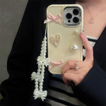Armas Pearl Heart Bow K&auml;ev&otilde;ru Keti Mullav&auml;rvi &uuml;mbris iPhone'ile 14 13 12 11 Pro Max X Xs Xr Plating Objektiivi kaitsev pehme kate For iPhone X