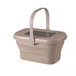 Kokkupandav piknikulaagri hoiukorv Suure mahutavusega &otilde;ues grillimiseks m&otilde;eldud kalap&uuml;&uuml;gi joogid ja puuviljad kohv