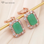 Moodsad ristk&uuml;likukujulised kristallist tilgak&otilde;rvar&otilde;ngad naistele pulmadeks, roosa kullav&auml;rvi kuupmeetrist tsirkooniumoksiidist ehted, kingitus