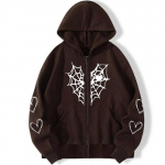 Rhinestone t&otilde;mblukuga &uuml;lisuur dressipluus Fall Goth kapuutsiga meeste naiste grunge kapuutsiga jakk T&auml;navar&otilde;ivad XL