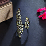 CMM Jewelry unikaalne disain l&auml;ikiv oliivroheline kuubiktsirkooniumoksiid sillutatud luksuslikud suured reguleeritavad s&otilde;rmused naistele mitmev&auml;rviline