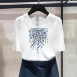 Aasia suuruses-printeriga naiste lilledega akvarell Plant Trend Naiste T-r&otilde;ivad vabaaja naiste suvine &uuml;laosas graafiline tee Mood l&uuml;hikeste varrukatega T-s&auml;rk S