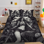 3D Dark Beauty Mootorratta prinditud voodipesukomplekt Beauty Skull Head tekikott 2/3 t&uuml;kki AU180 * 210 Super Big Bed Room Kiiresti kuivav kodukaunistus Baby 100x135cm
