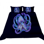 3D Ocean Animal Theme seeria voodipesukomplekt &uuml;lipeenest kiust kangaga Luksuslik pehme tekk ja padjap&uuml;&uuml;r, 2/3 t&uuml;kki Baby 100x135cm