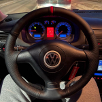 Punutis auto roolikate libisemisvastane kunstnahk Volkswagen VW Golf 4 MK4 Passat B5 Seat Leon Polo jaoks Blue Thread