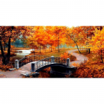 Moodne kunst DIY 5D teemantmaal vahtrapuud silla maastik Ristpiste S&uuml;gismaastik Teemanttikandid Sein Kodukaunistus 30x60CM