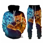 Must-valge The Tiger 3D Prindiga meeste dressipluusid kapuutsidega komplekt meeste l&otilde;vi dressid/pullover/p&uuml;ksid Spordir&otilde;ivad kevad s&uuml;gis 4XL