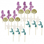 Mermaid Theme Cupcake Topper Tordi lipud t&uuml;drukute s&uuml;nnip&auml;evapeo kaunistusteks