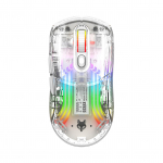 XYH20 Hiir BT5.0 2.4G juhtmevaba hiir 3-režiimiline 2.4G juhtmevaba BT5.0 ja USB-juhtmega l&auml;bipaistev RGB valge