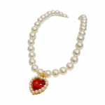 Lemmiklooma kaelakee Armastuss&uuml;da V&otilde;ltskristall L&auml;ikiv Kunstp&auml;rlid Reguleeritav Elegantne Universaalne Kassi V&auml;ike Koer Kutsika Kaelarihm Ehted Lemmikloomatarbed S roheline