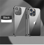 Pinnatud l&auml;bipaistev pehme &uuml;mbris iPhone 15 Pro Max 12 11 XR X XS Max 8 7 Plus 13Pro 14 p&otilde;rutuskindel &uuml;li&otilde;huke kaitseraua kate iPhone 14 Pro Max must