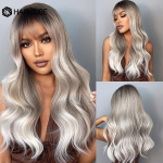 Pruunid kuni blondid Ombre s&uuml;nteetilised parukad Pikad naturaalsest lainelisest kuumuskindlast kiust parukad naistele afro-afroaparaadiga Cosplay igap&auml;evane parukas