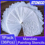36 tk Mandala &scaron;abloonid DIY kodukaunistus joonistamine laseriga l&otilde;igatud mall 1 pakk seina &scaron;abloonv&auml;rvimine puitplaatidele kangale YSL 36PCS