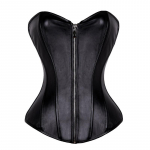 Naiste t&otilde;mblukk, nahast aurupunkkorsett, &otilde;huke v&ouml;&ouml;koht kehakujundaja plusssuuruses, rinnaga gooti stiilis rinnakorsett L must
