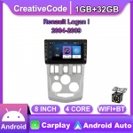 8-tolline Android Renault Logan I 2004-2009 jaoks koos nupunupuga autoraadio video multimeedia GPS-m&auml;ngija 1+32 GB 1+32GB