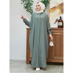 Moslem Puff Sleeve Maroko Moslemi kleit Naiste Abaya Kaftans Vabaaja &otilde;htukleidid Naine T&uuml;rgi Islami pikk r&uuml;&uuml; Femme Vestid tumeroheline v&auml;rv