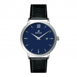 Westari profiiliga nahast rihm sinine numbrilauaga kvarts 50214STN104 meeste k&auml;ekell sinine