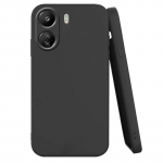 Xiaomi Poco C65 &uuml;mbrise katte jaoks Poco C65 C 65 kaitseraua vedel silikoon P&otilde;rutuskindel TPU pehme &uuml;mbris jaoks Redmi 13C 13 C Candy Colors matt kate For Poco C65 must