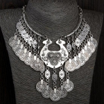 Naiste Bohemian Tribal Vintage Coin Gypsy Chain Choker Statement kaelakee