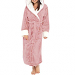 Pure Color Plush Lady pikkade paksude varrukatega hommikumantel magamisriided 2XL roosa