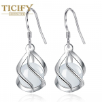 Uued Retro Ear Hook Water Drop K&otilde;rvar&otilde;ngad Temperament Cat Eye Stone K&otilde;rvar&otilde;ngad valge