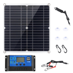 Paindlik p&auml;ikesepaneelide komplekt 20W koos 300W kontrolleriga 12V toiteallika USB-laadimisliides p&auml;ikeseenergia 10A must